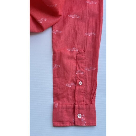 Zara Man Coral Printed Cotton Short Sleeve Slim Fit Shirt Size Small - Picture 5 of 7